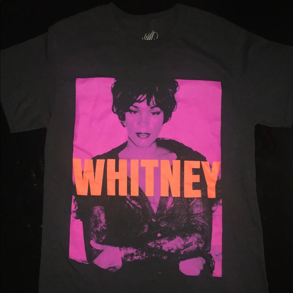 Whitney Houston black t shirt. size small.
